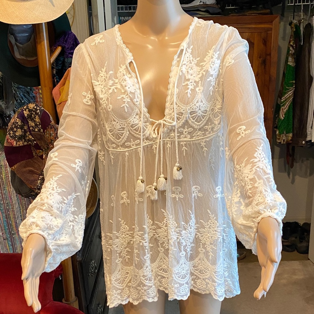 Spell Ophelia Lace Embroidered Blouse